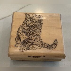 Miss Demeanor Kitten Wood Stamp